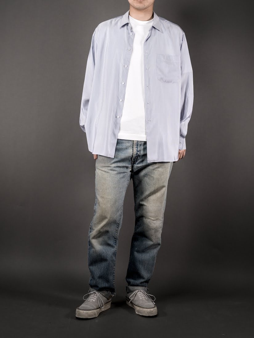 ALF SILK BLUE STRIPE(SHIRT111)