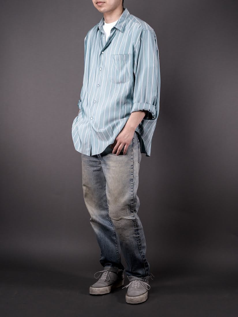 ALF SILK GREEN STRIPE(SHIRT138)