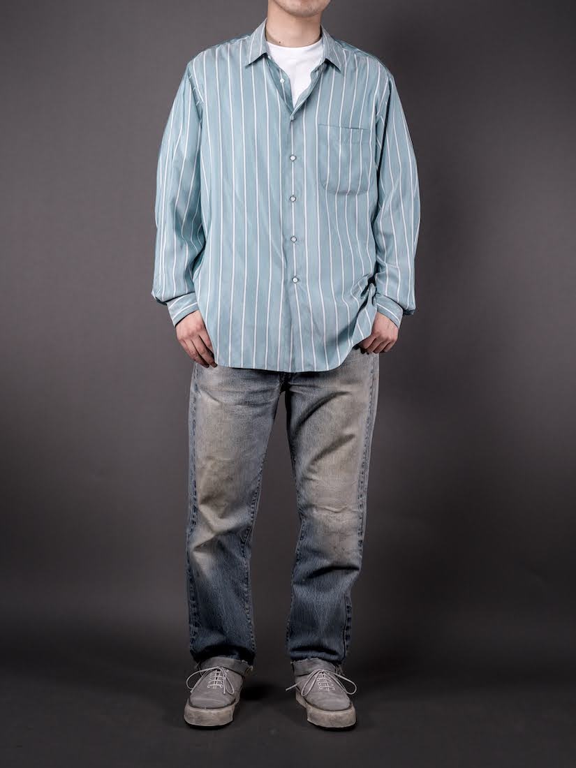ALF SILK GREEN STRIPE(SHIRT138)
