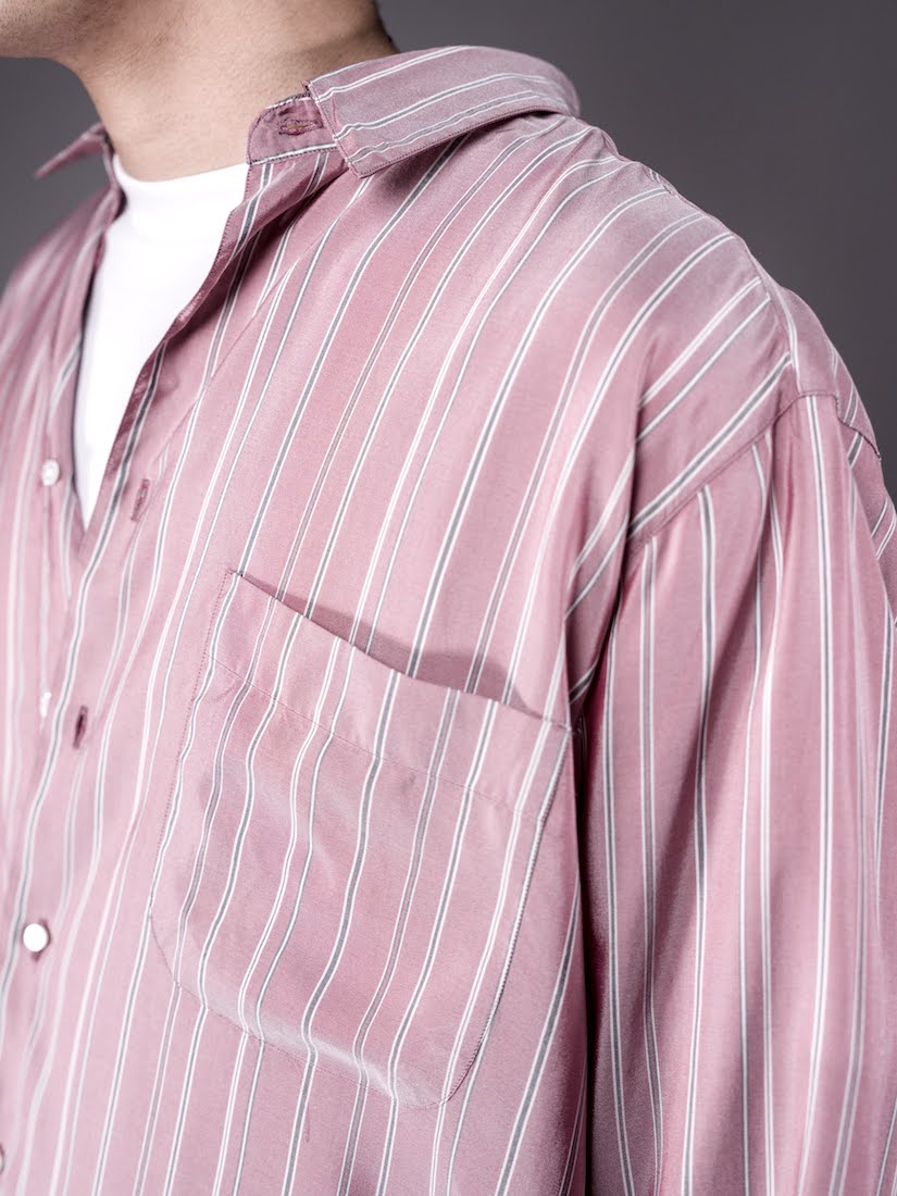 ALF SILK WINE STRIPE(SHIRT137)
