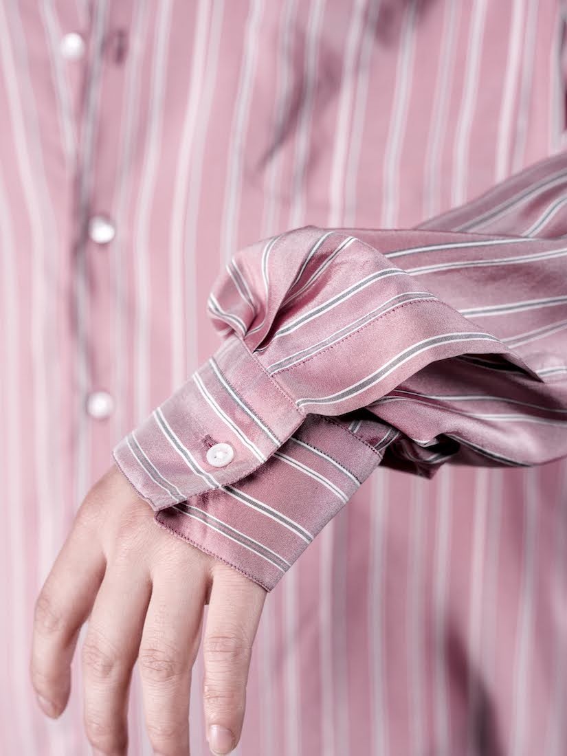 ALF SILK WINE STRIPE(SHIRT137)