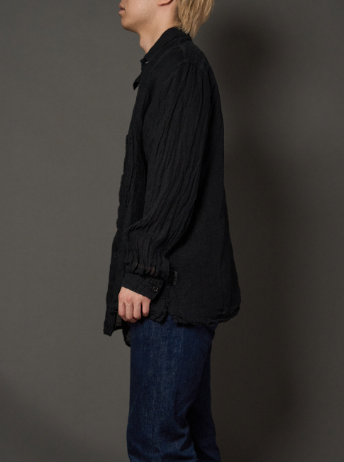 Wide long sleeve shirt box hem