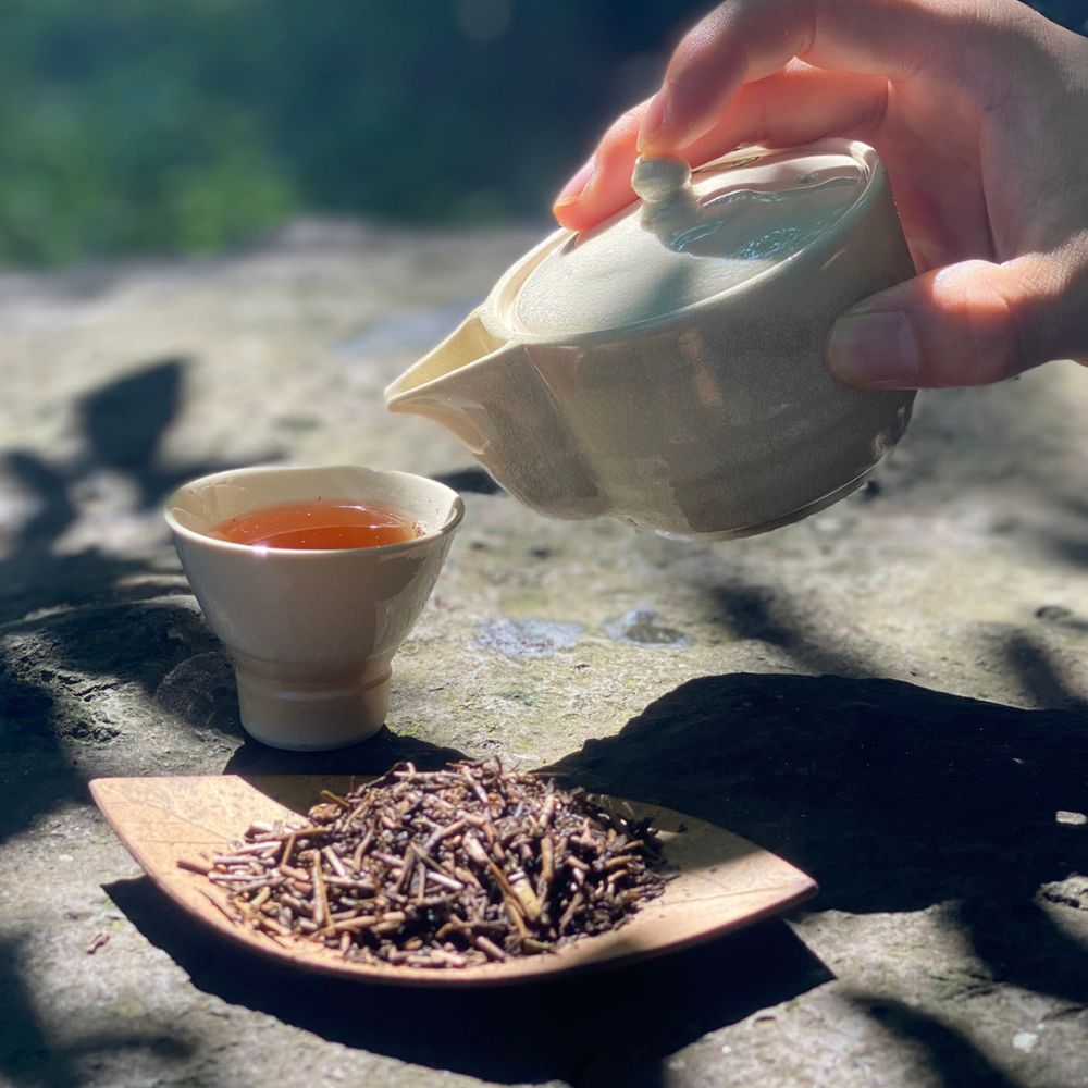 木陰で一服　自然栽培ほうじ茶リーフ40g×3袋