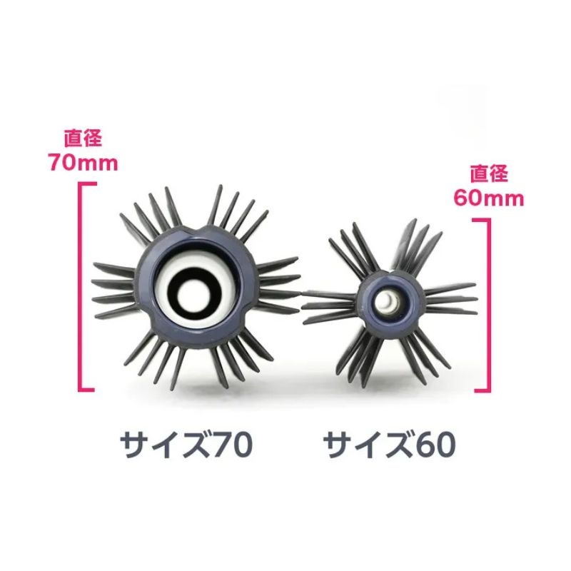 タングルティーザー クイックロールブラシ 60㎜ ホワイト［2本入］