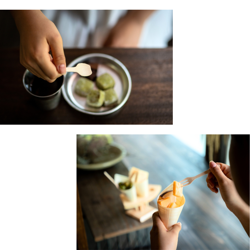 アサヒグリーン 木製フォークスプーン160 バラ透明袋［3,000本入］