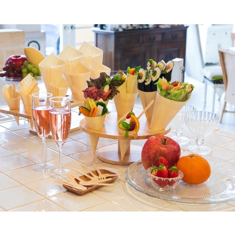 アサヒグリーン コーン型経木 H125［2,000枚入］