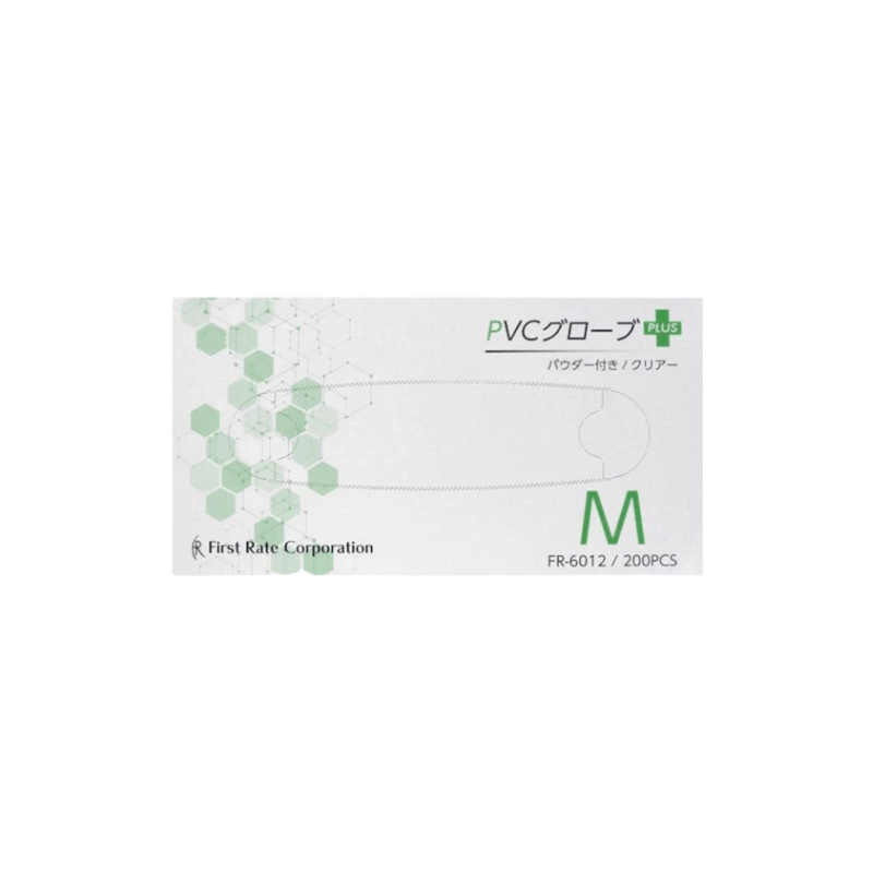 ファーストレイト PVCグローブPLUS 200枚［40箱入］ 全3サイズ(S～L)