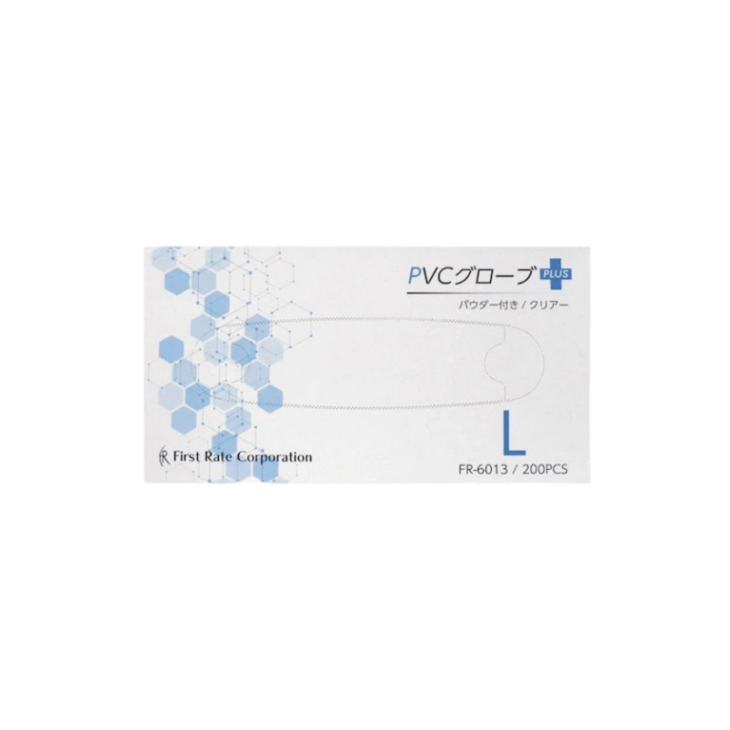 ファーストレイト PVCグローブPLUS 200枚［40箱入］ 全3サイズ(S～L)
