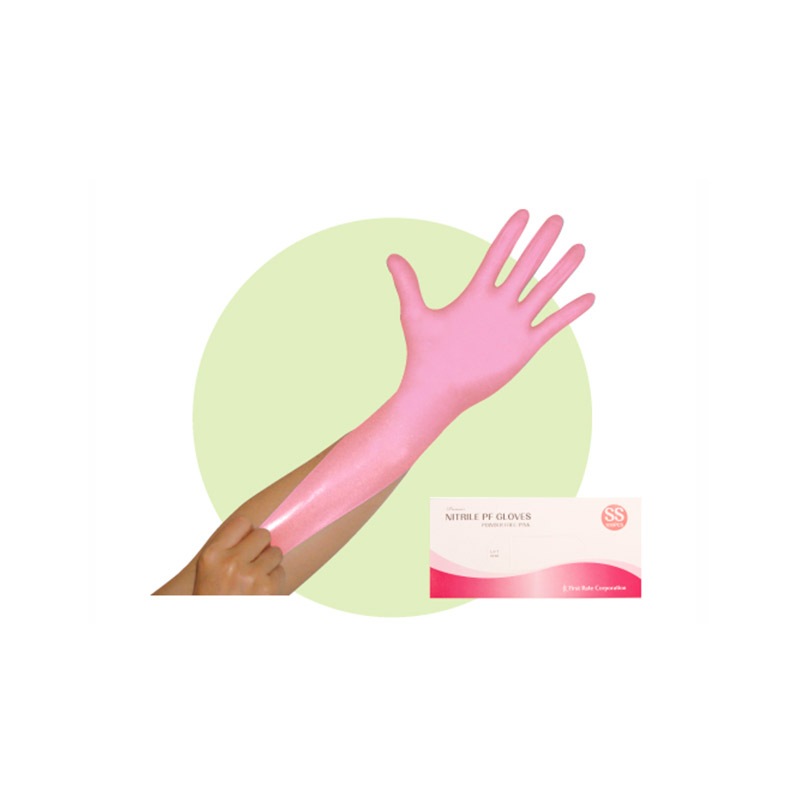 ファーストレイト プレミア・ニトリルPFグローブ ピンク 100枚［10箱入］全4サイズ(SS～L)