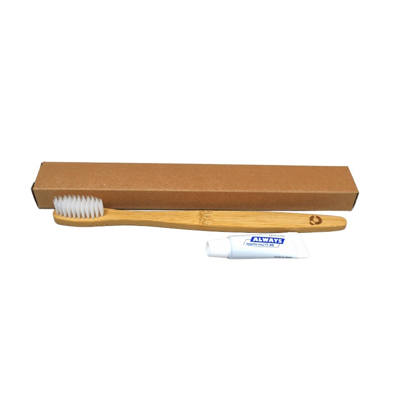 千代田オリジナル エコ歯ブラシセット〈竹×バイオマスプラスチック〉［100本入］
