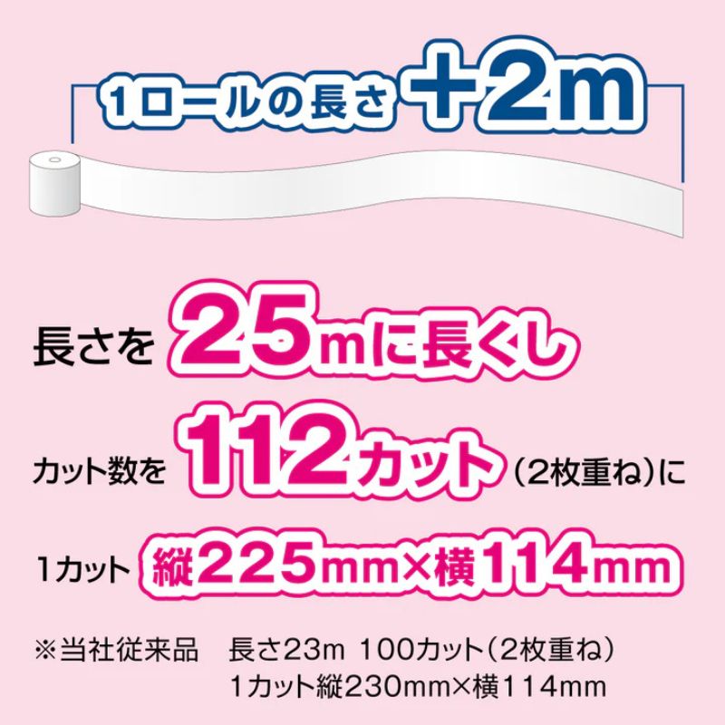 エリエール フラワープリント ダブル 25m巻 吸水2倍 12ロール［6袋入］