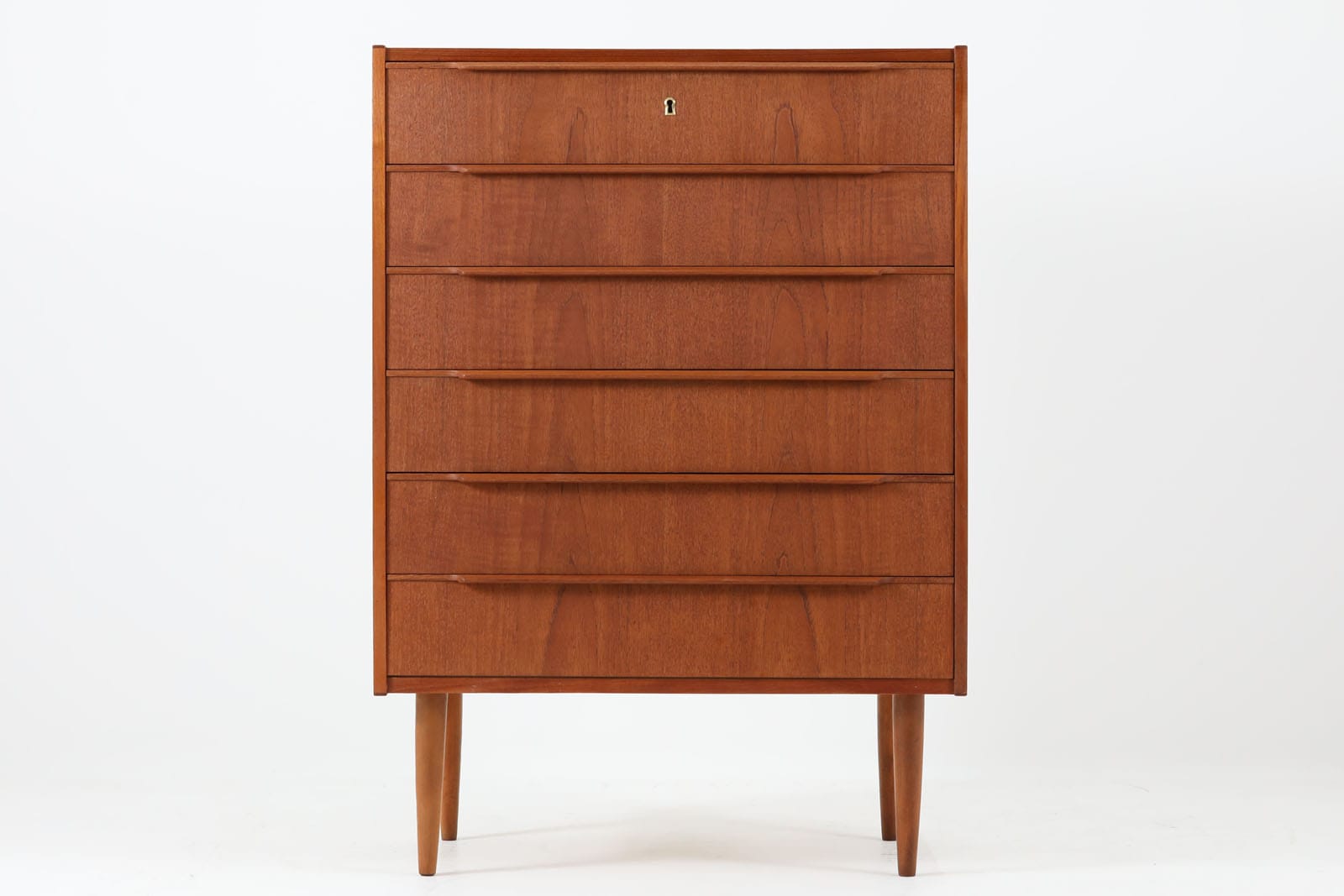 デンマーク製 6段チェスト チーク材 北欧家具ビンテージ/DK12866