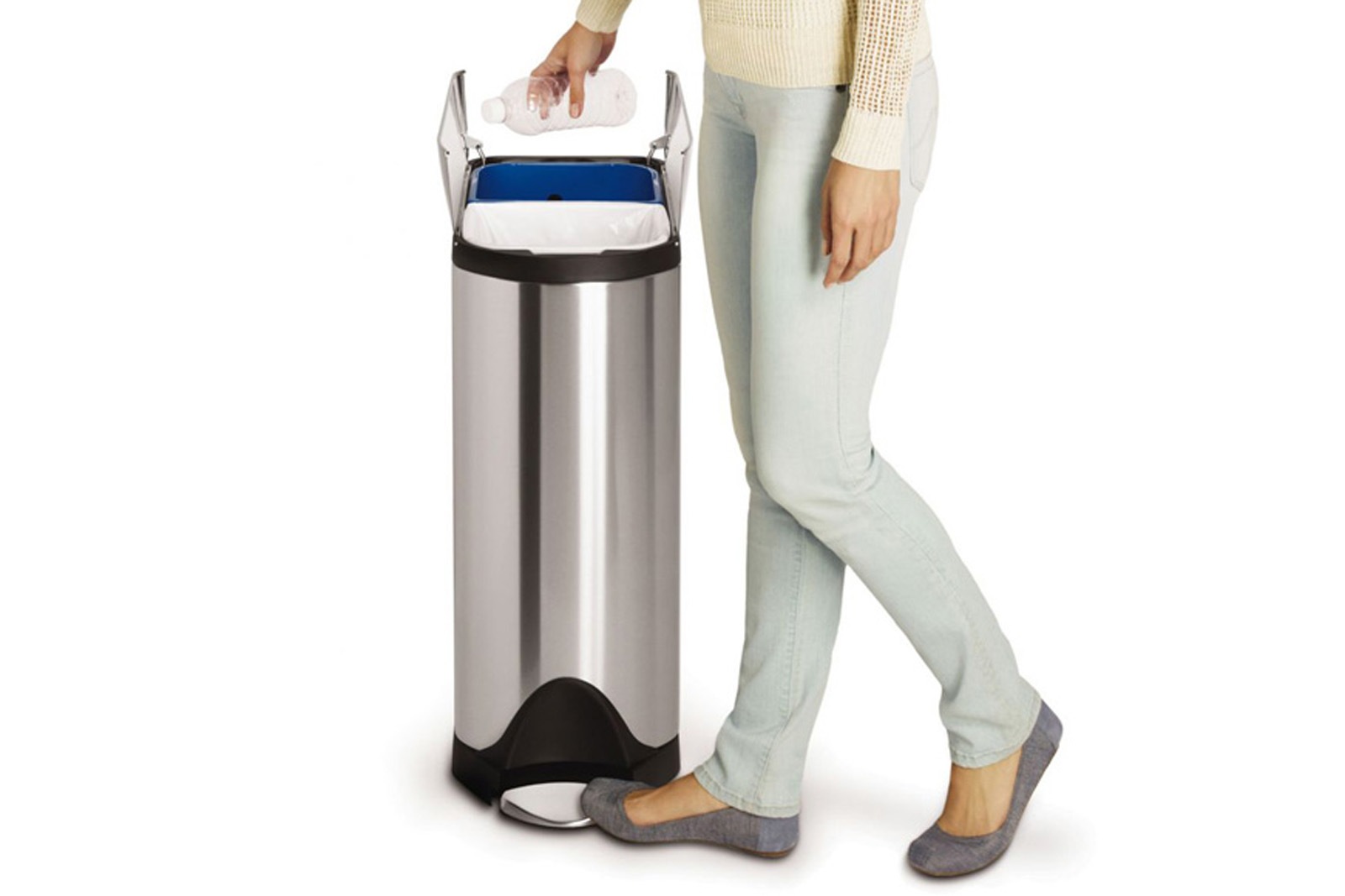 Simplehuman シンプルヒューマン バタフライステップダストボックス 分別タイプ 40l ステンレス製 北欧インテリア雑貨と家具の通販サイト Chloros クロロス