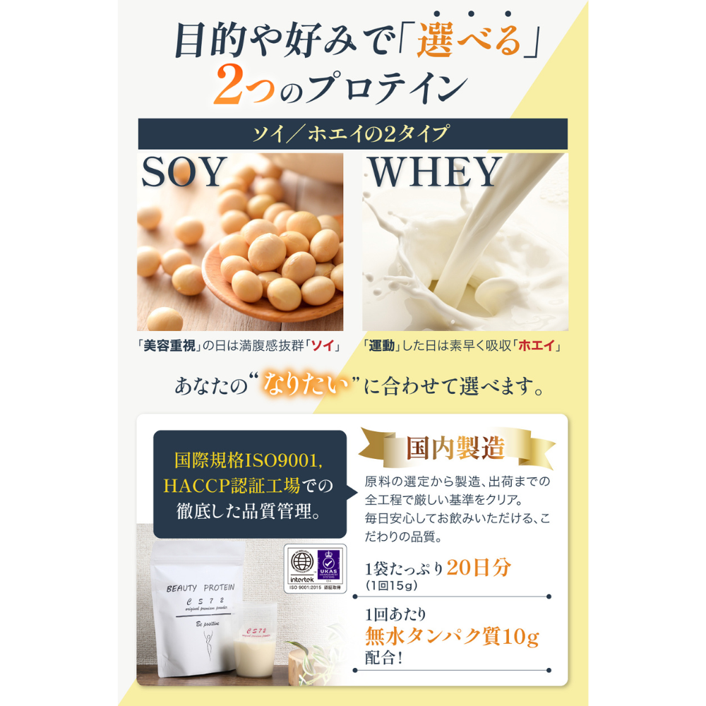 BEAUTY PROTEIN CS72 ソイプロテイン 300g ピーチ味 10食分 女性向け
