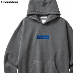 LIBERAIDERS GERMAN LOGO OVERDYED PULLOVER HOODIE (BLACK) #76306