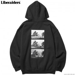 LIBERAIDERS SPACE ROCKET PULLOVER HOODIE (BLACK) #71303