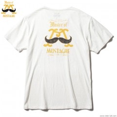 SALE 60��OFF MASTER OF MUSTACHE BACK LOGO-T (WHITE)