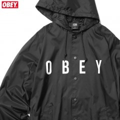 OBEY HOODED SNAP COACHES JACKET 