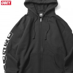 OBEY BASIC ZIP HOOD FLEECE 
