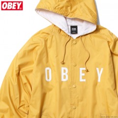 OBEY HOODED SNAP COACHES JACKET 