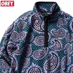 OBEY EISLEY MOCK ZIP (PAISLEY TEAL)