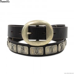 PEANUTS & CO. STUDS BELT (BROWN)