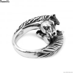 PEANUTS & CO. TWO FACE HORSE RING (SILVER)