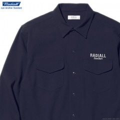 RADIALL SLOW BURN - OPEN COLLARED SHIRT L/S (NAVY)
