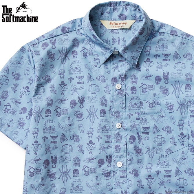 CLINK｜SOFTMACHINE JUMBLE SHIRTS S/S (BLUE)｜東京・吉祥寺 