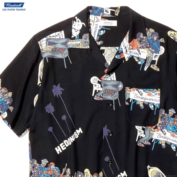 CLINK｜RADIALL BIBLE - OPEN COLLARED SHIRT S/S (BLACK)｜東京