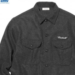 RADIALL FLAGS - REGULAR COLLARED SHIRT L/S (CHARCOAL)