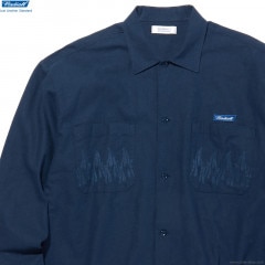 RADIALL SLOW BURN - OPEN COLLARED SHIRT L/S (NAVY)