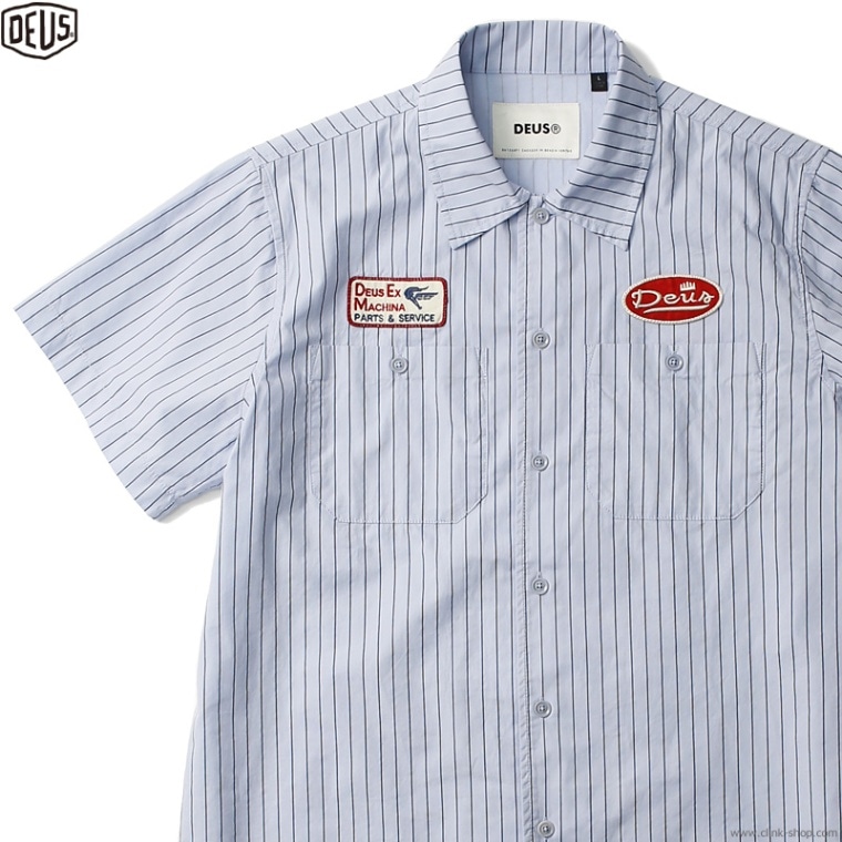 CLINK｜DEUS EX MACHINA FOREMAN STRIPE SHIRT (BLUE STRIPE)｜東京
