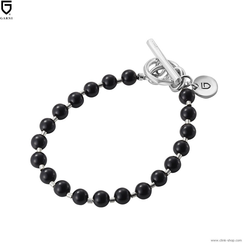 Garni ガルニ ブレスレット 天然石 オニキス CLINK｜GARNI STONE BALL CHAIN BRACELET (BLACK) [GB22015]｜東京
