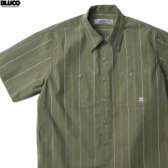 BLUCO STANDARD WORK SHIRT S/S (OLIVE.STP) [0108-3A01]