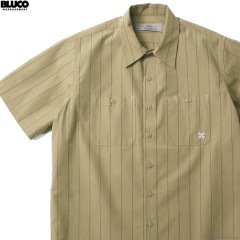 BLUCO STANDARD WORK SHIRT S/S (BEIGE.STP) [0108-3A01]