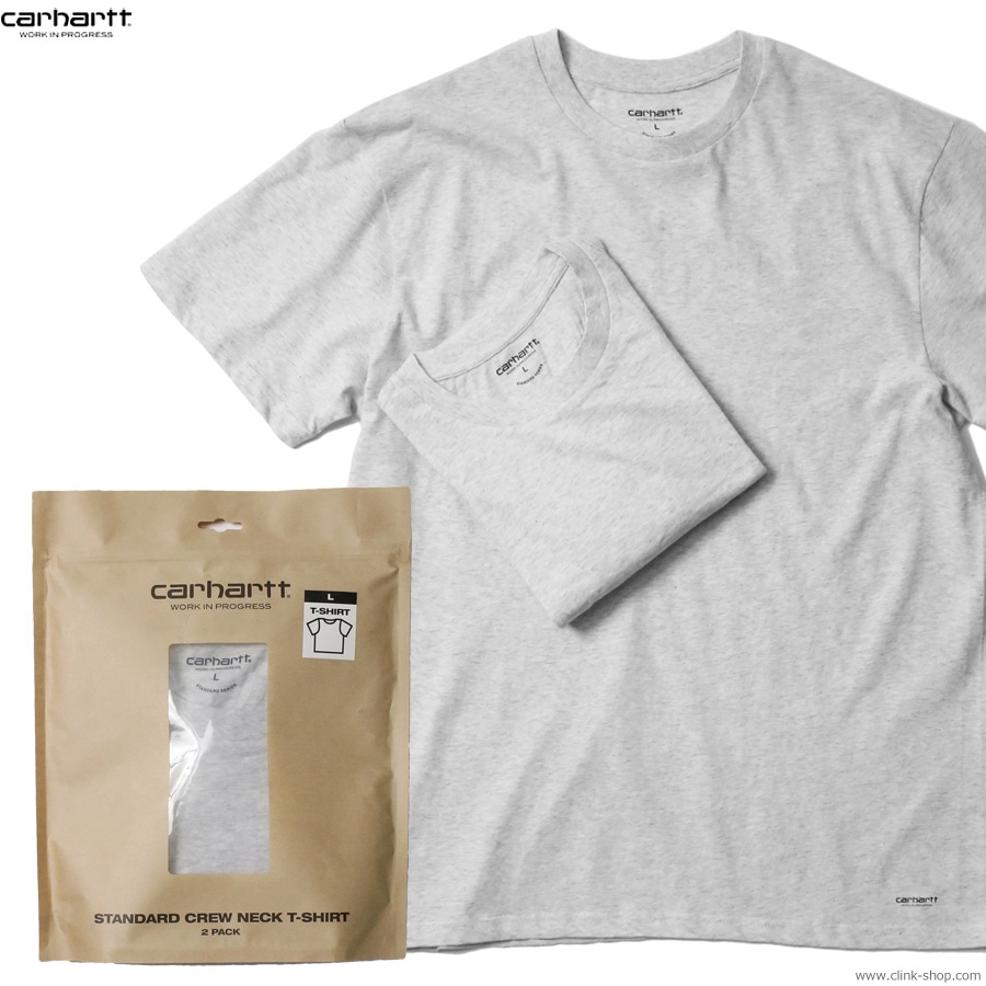 ★ドイツ発*carhartt WIP*新作*ロゴグラフィックTシャツASH★ CLINK|CARHARTT WIP STANDARD CREW NECK T-SHIRT (ASH HEATHER