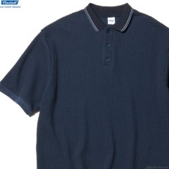 RADIALL BIG WAFFLE - POLO SWEATSHIRT S/S (NAVY) [RAD-23SS-CUT001]
