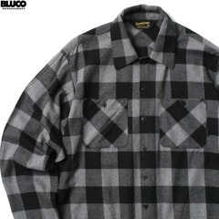 BLUCO BUFFALO CHECK FLANNEL SHIRTS (GRAY) [1148]