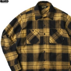BLUCO OMBRE CHECK FLANNEL SHIRTS (YELLOW) [1147]