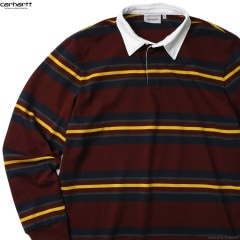 SALE 10OFF CARHARTT WIP L/S OREGON RUGBY SHIRT (BORDEAUX)