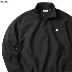 CARHARTT WIP HALF ZIP AMERICAN SCRIPT SWEATSHIRT (BLACK)