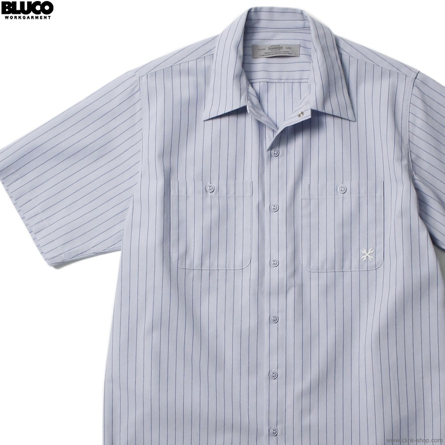 CLINK｜BLUCO STANDARD WORK SHIRT S/S (SAX-STRIPE) [143-21-108