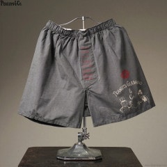 PEANUTS & CO.  GLAD HAND & Co. STANDARD BOXER SHORTS - PANTY MESSAGE LOGO (BLACK)