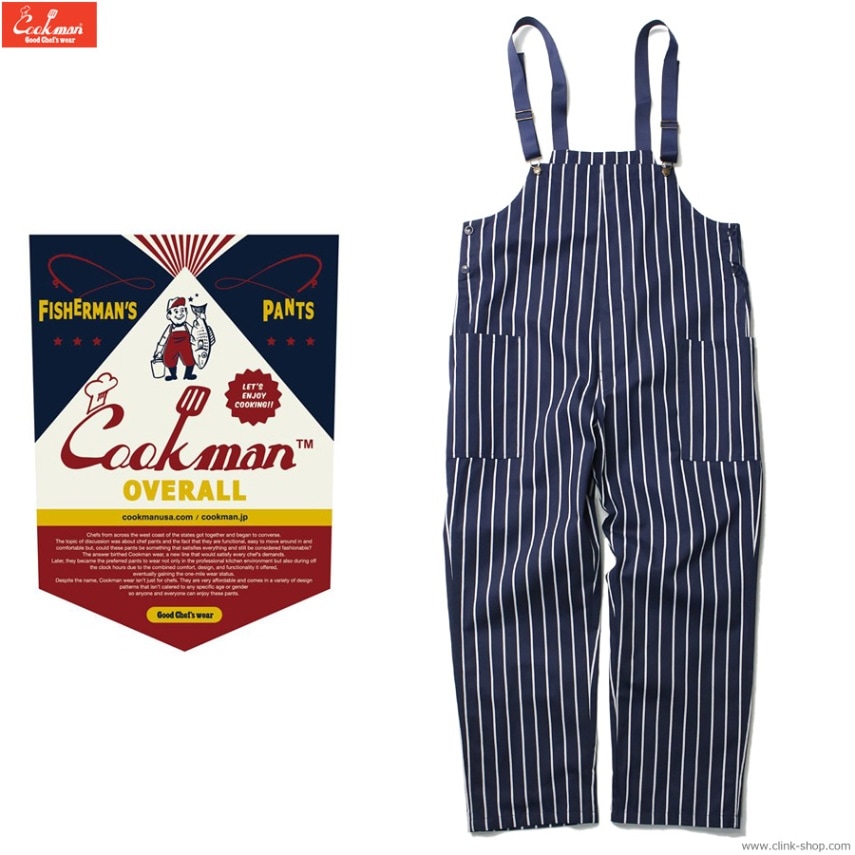 CLINK｜COOKMAN FISHERMAN'S BIB OVERALL STRIPE NAVY｜東京・吉祥寺