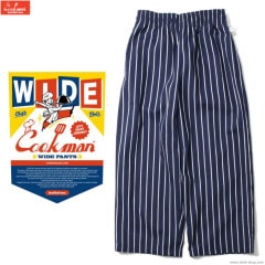 COOKMAN WIDE CHEF PANTS STRIPE NAVY