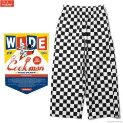 COOKMAN WIDE CHEF PANTS CHECKER BLACK