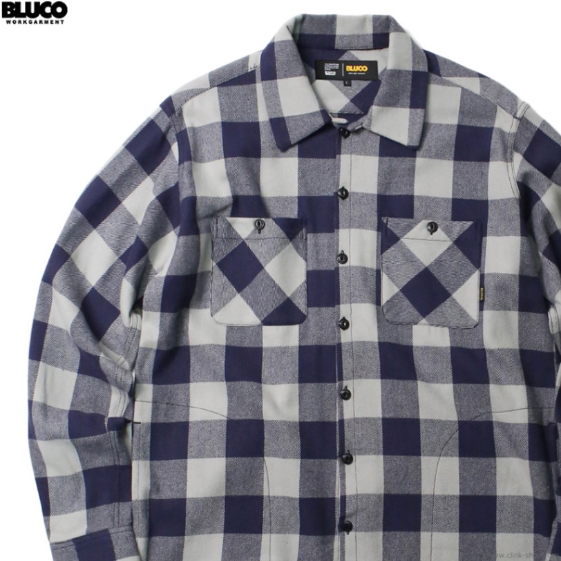 CLINK｜BLUCO BUFFALO CHECK FLANNEL SHIRTS (NAVY) [145-11-048