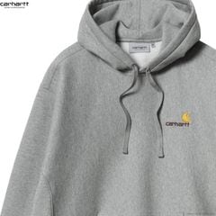 CARHARTT WIP HOODED AMERICAN SCRIPT SWEAT (GREY HEATHER)