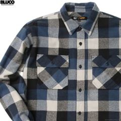 BLUCO BUFFALO CHECK FLANNEL SHIRT (NAVY) [155-11-048]